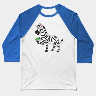 Funny zebra cartoon illustration Baseball T-Shirt